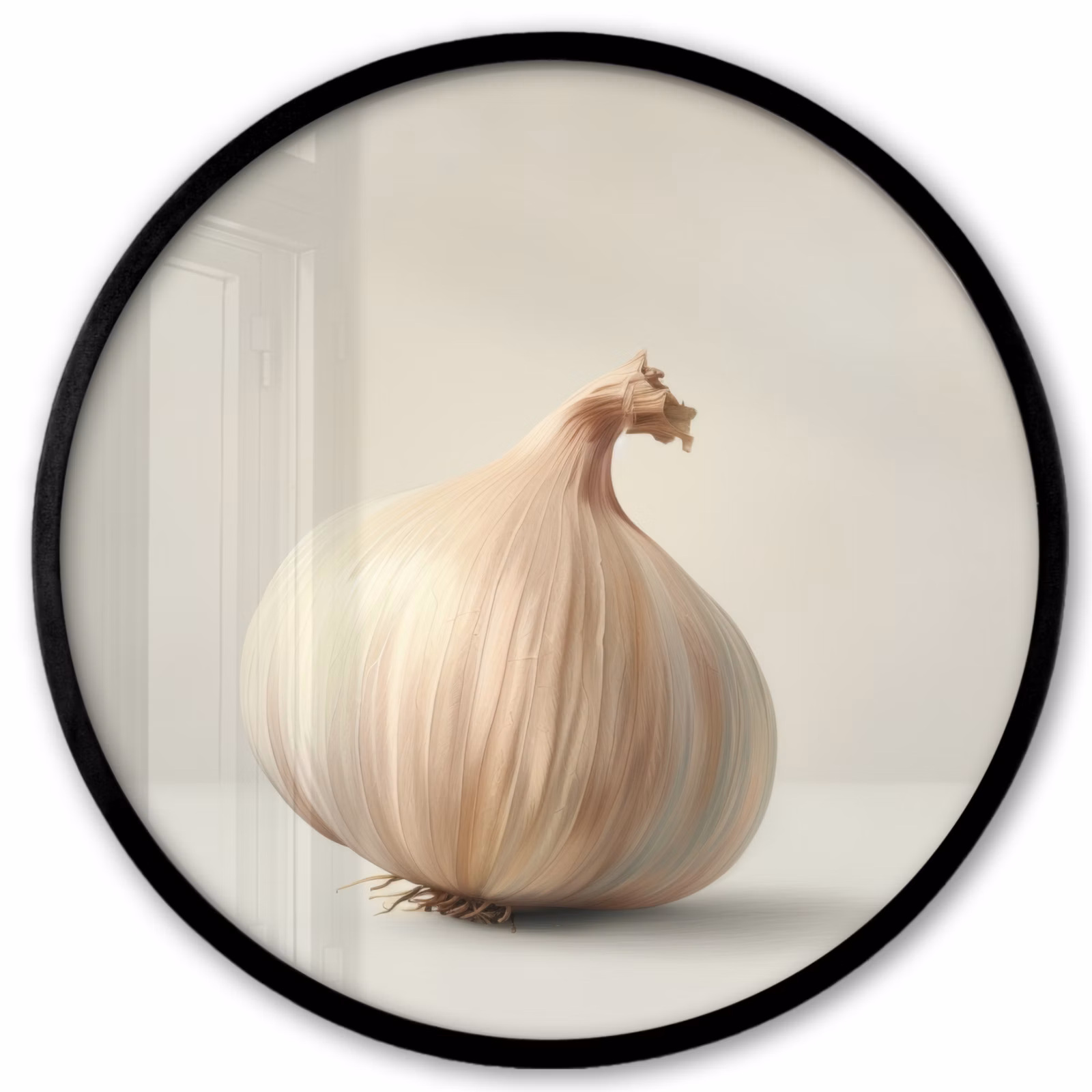 Ronde fotolijst - Knoflook - Natuurlijk - Beige — 1
