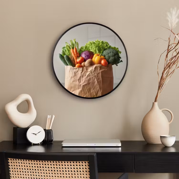 Ronde fotolijst - Papieren - Boodschappen - Groente - Kleurrijk — 3