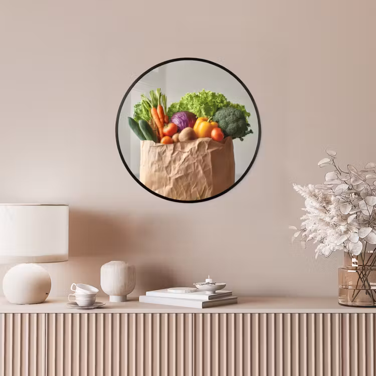 Ronde fotolijst - Papieren - Boodschappen - Groente - Kleurrijk — 5