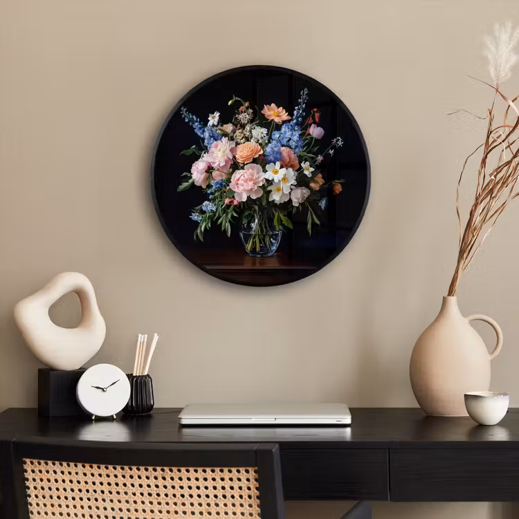 Ronde fotolijst - Pastel - Bloemen - Glazen - Vaas — 3