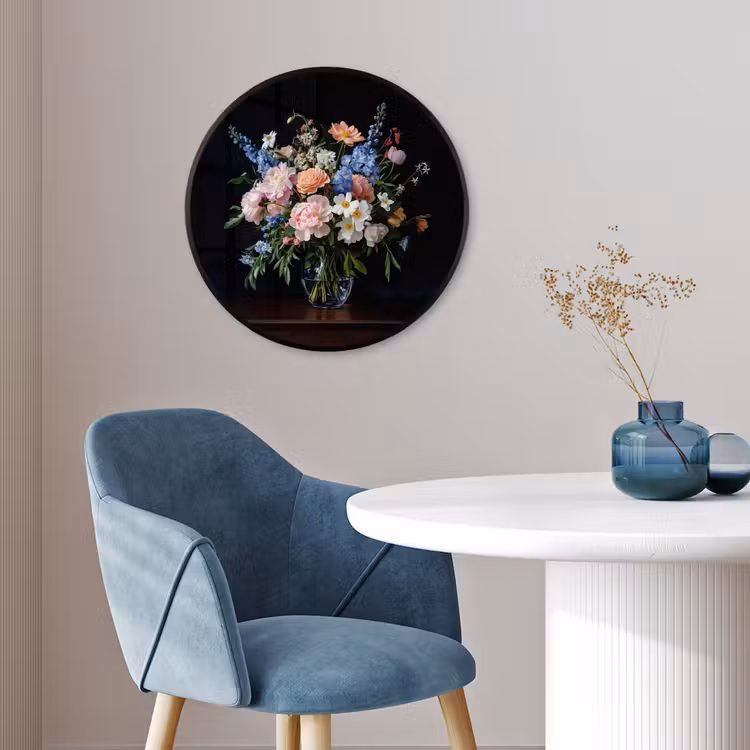Ronde fotolijst - Pastel - Bloemen - Glazen - Vaas — 4