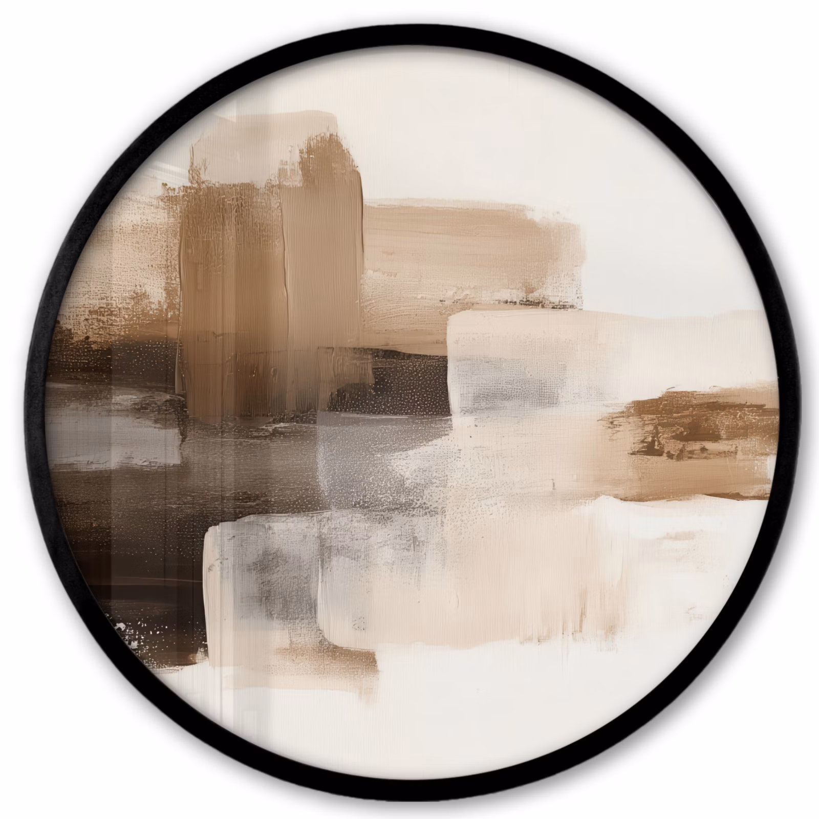 Ronde fotolijst - Penseelstreken - Abstract landschap - Rust — 1