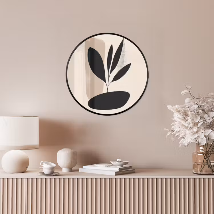 Ronde fotolijst - Plant - Beige - Japandi — 5