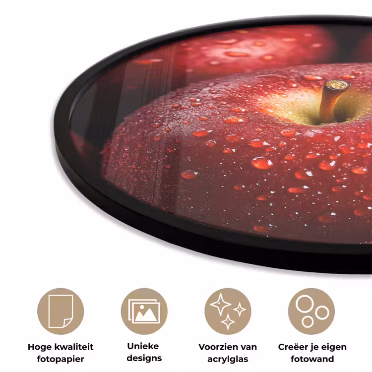 Ronde fotolijst - Rood - Appels - Fruit — 2