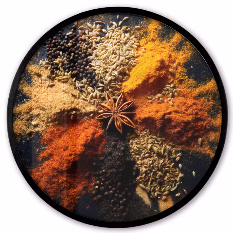 Ronde fotolijst - Specerijen - Explosie - Oranje — 1