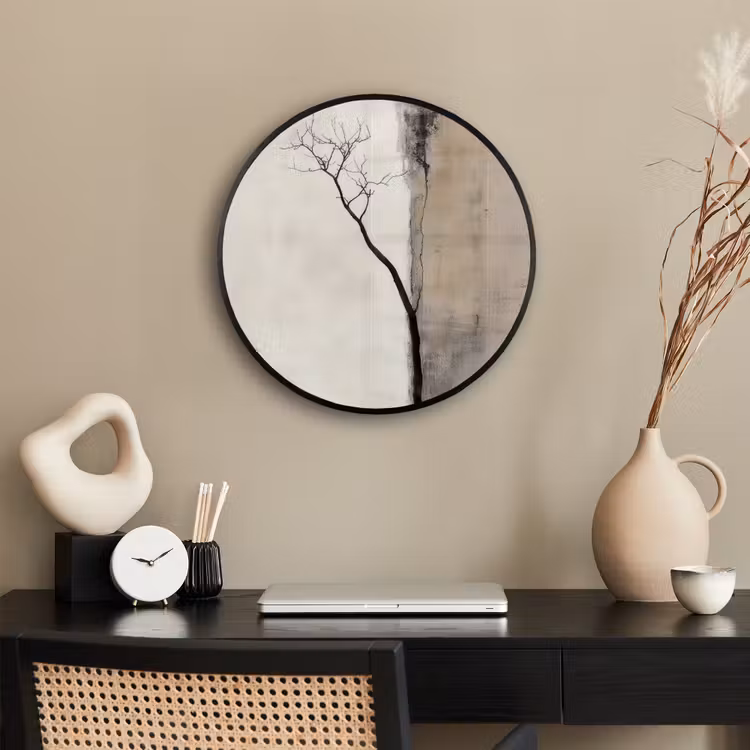 Ronde fotolijst - Wabi sabi - Plant - Beige — 3