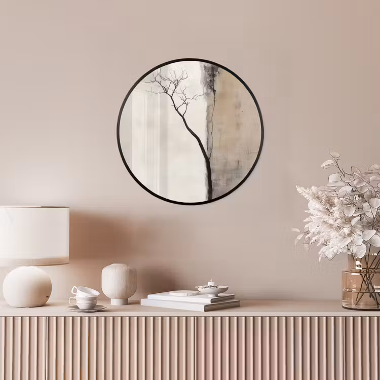 Ronde fotolijst - Wabi sabi - Plant - Beige — 5
