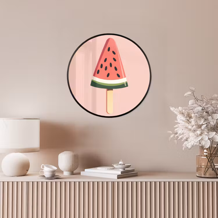 Ronde fotolijst - Watermeloen - Ijsje - Pitjes - Rood — 5