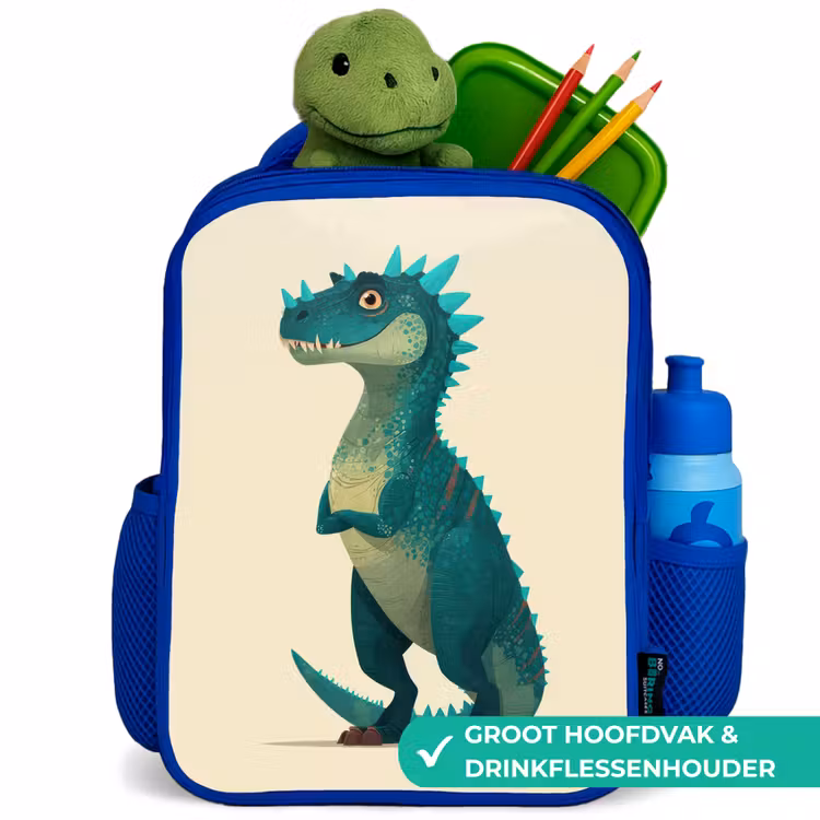 Rugzak kind - Blauw - Dinosaurus - Turquoise - Stekels — 6