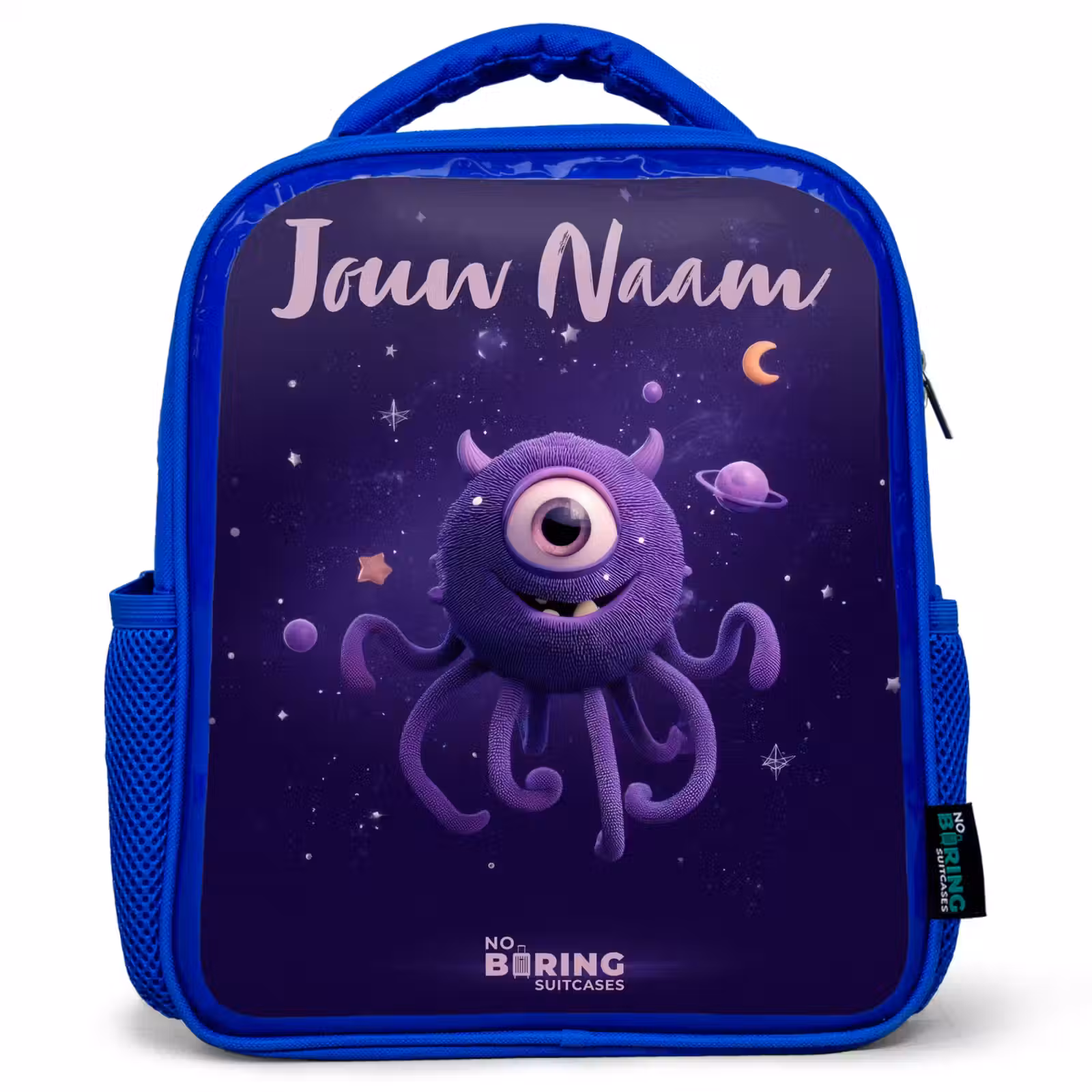 Rugzak kind met naam - Blauw Kosmisch tentakelmonster — 1