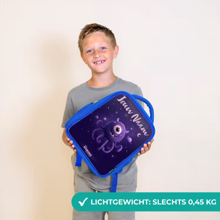 Rugzak kind met naam - Blauw Kosmisch tentakelmonster — 2