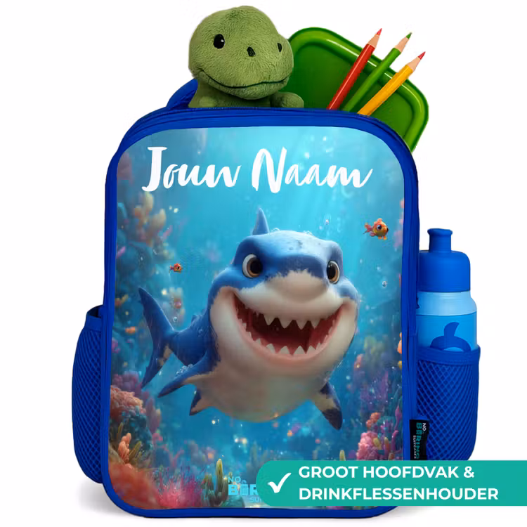 Rugzak kind met naam - Blauw Rif - Koraal - Haai - Dier — 6
