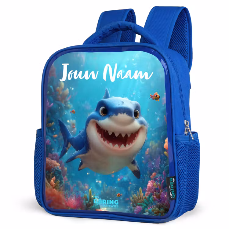 Rugzak kind met naam - Blauw Rif - Koraal - Haai - Dier — 7