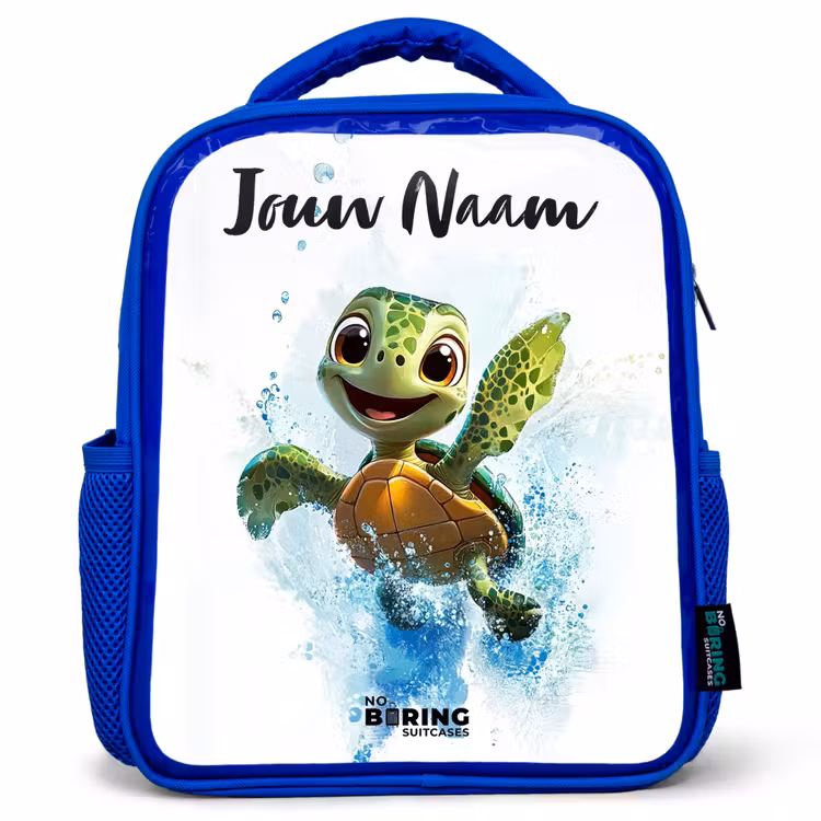 Rugzak kind met naam - Blauw Schildpad - Water - Groen — 1