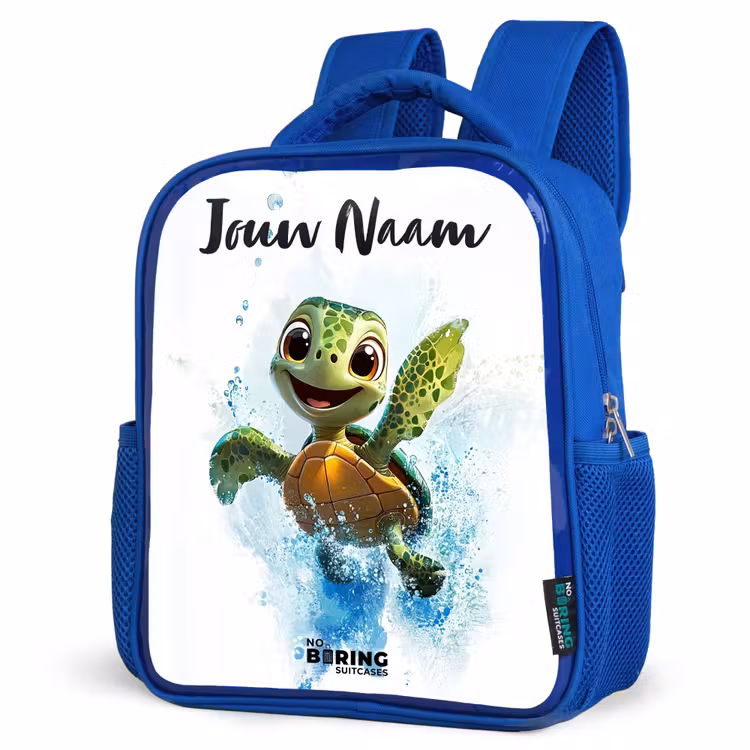 Rugzak kind met naam - Blauw Schildpad - Water - Groen — 7