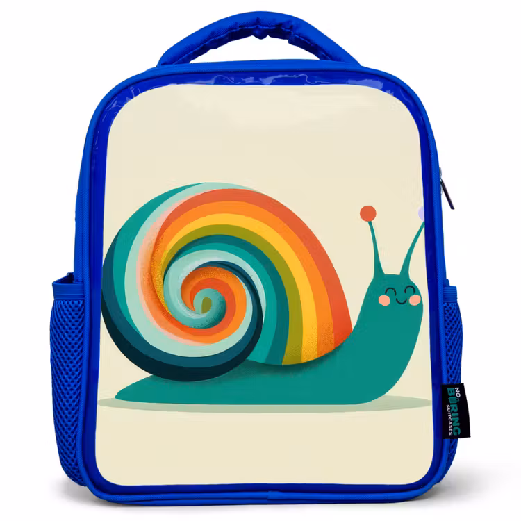 Rugzak kind - Blauw - Slak - Regenboogschild - Groen — 1