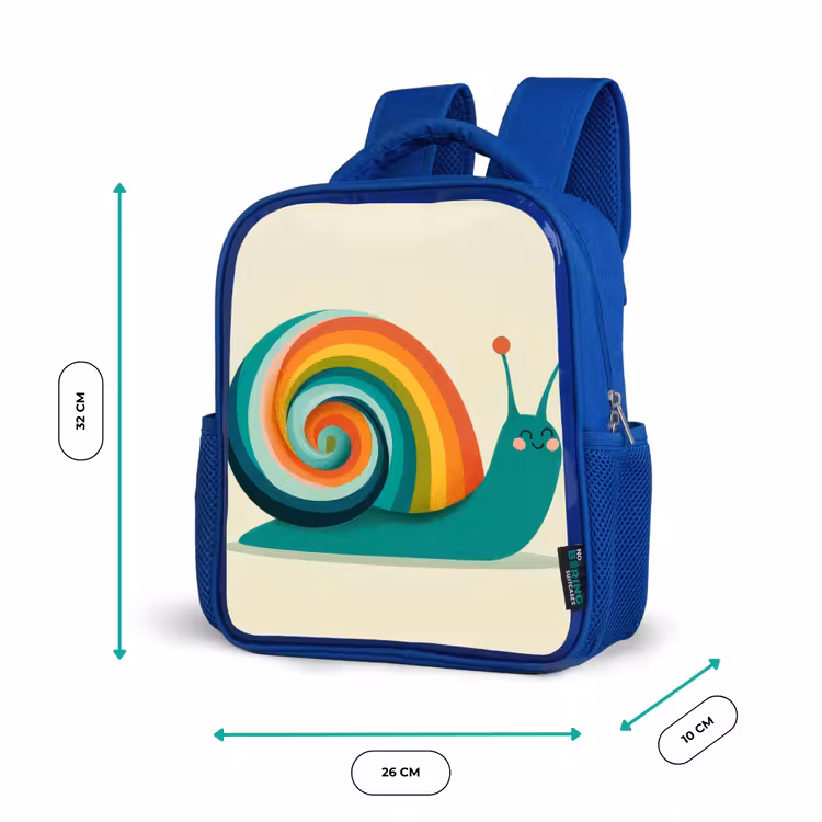 Rugzak kind - Blauw - Slak - Regenboogschild - Groen — 5