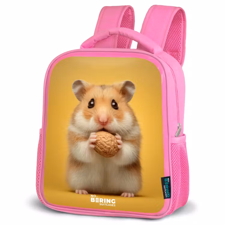 Rugzak kind met naam - Roze Hamster - Walnoot - Dier — 4