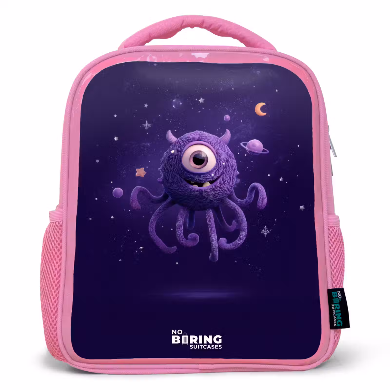 Rugzak kind met naam - Roze Kosmisch tentakelmonster — 1