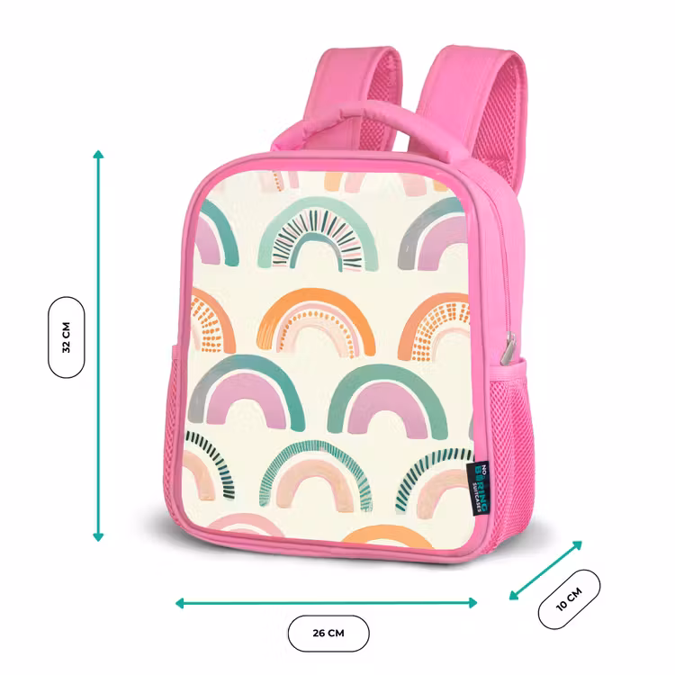 Rugzak kind - Roze - Regenboog - Pastel - Patroon — 3