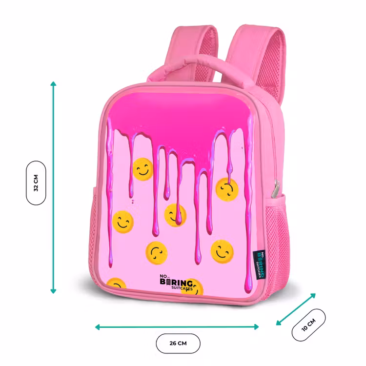 Rugzak kind met naam - Roze Verf - Smiley - Roze — 3