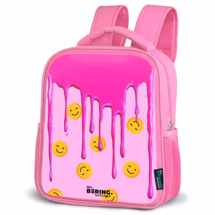 Rugzak kind met naam - Roze Verf - Smiley - Roze — 4