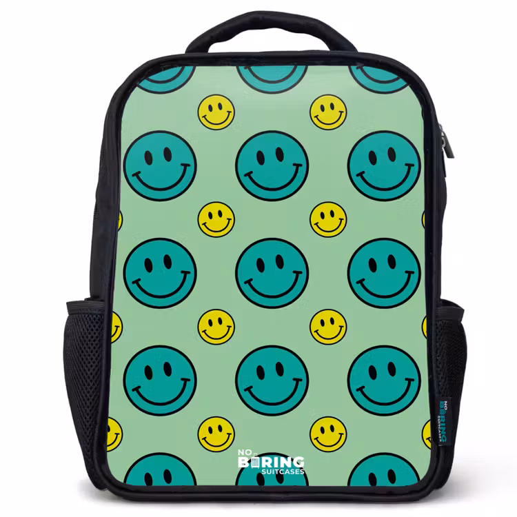 Rugzak kind - Zwart - All smiles groen — 1