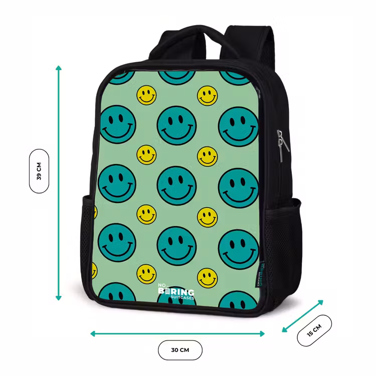 Rugzak kind - Zwart - All smiles groen — 5