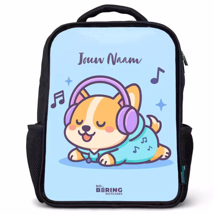 Rugzak kind - Zwart - Kawai - Hond - Muziek — 1