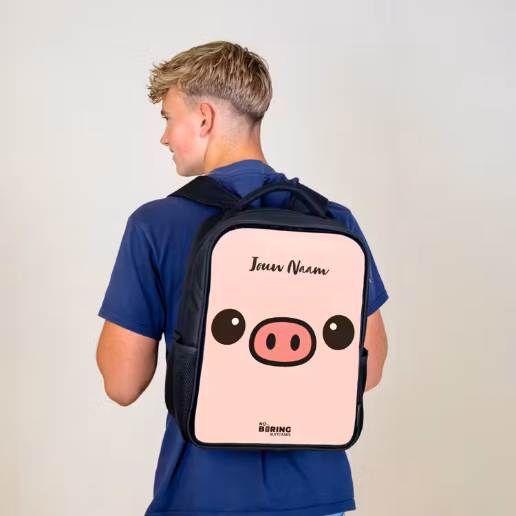 Rugzak kind - Zwart - Kawai - Varken - Roze — 6