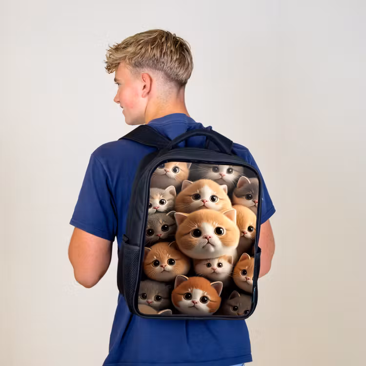 Rugzak kind - Zwart - Knuffelkatjes — 6