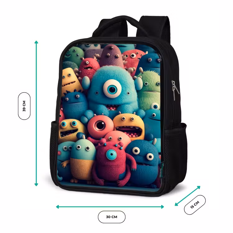 Rugzak kind - Zwart - Monster Menigte — 5