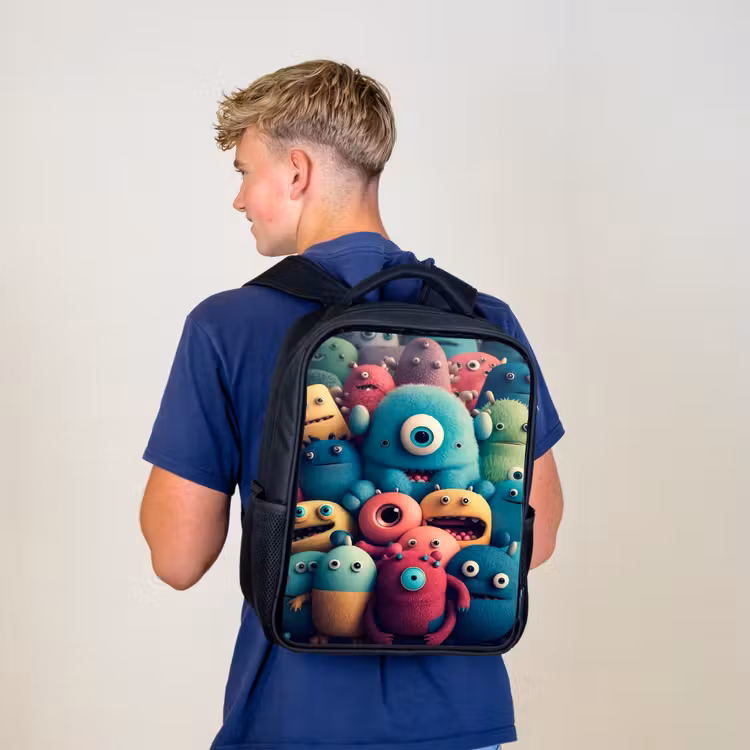 Rugzak kind - Zwart - Monster Menigte — 6