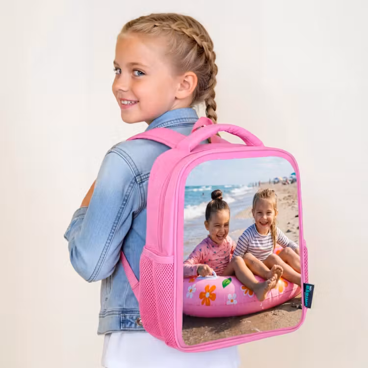 Kinderrugzak roze met eigen foto — 2