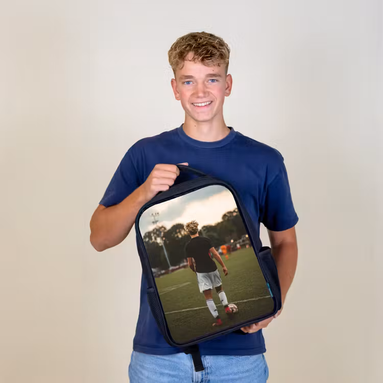 Kinderrugzak zwart met eigen foto — 3