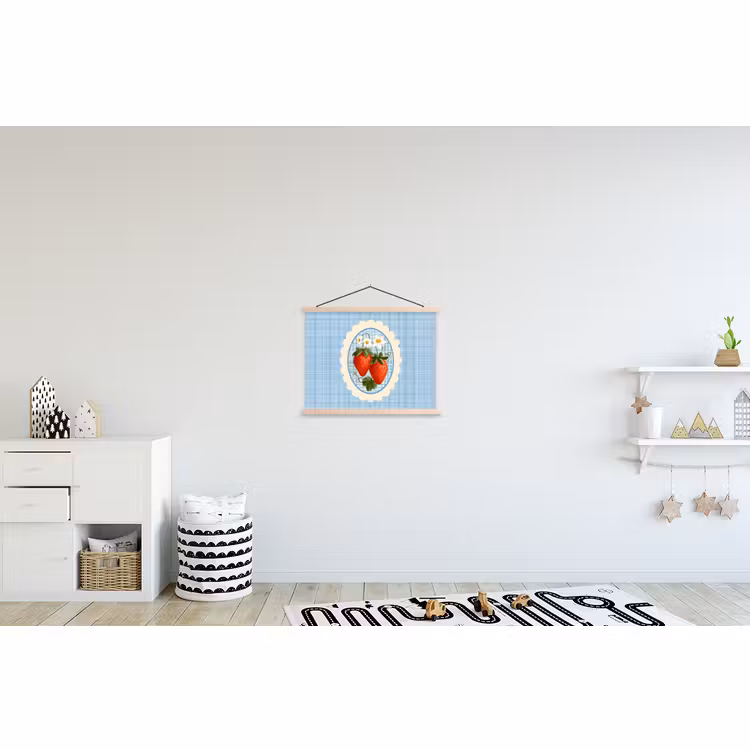 Schoolplaat - Aardbeien - Lijst - Rood - Geruit — 3