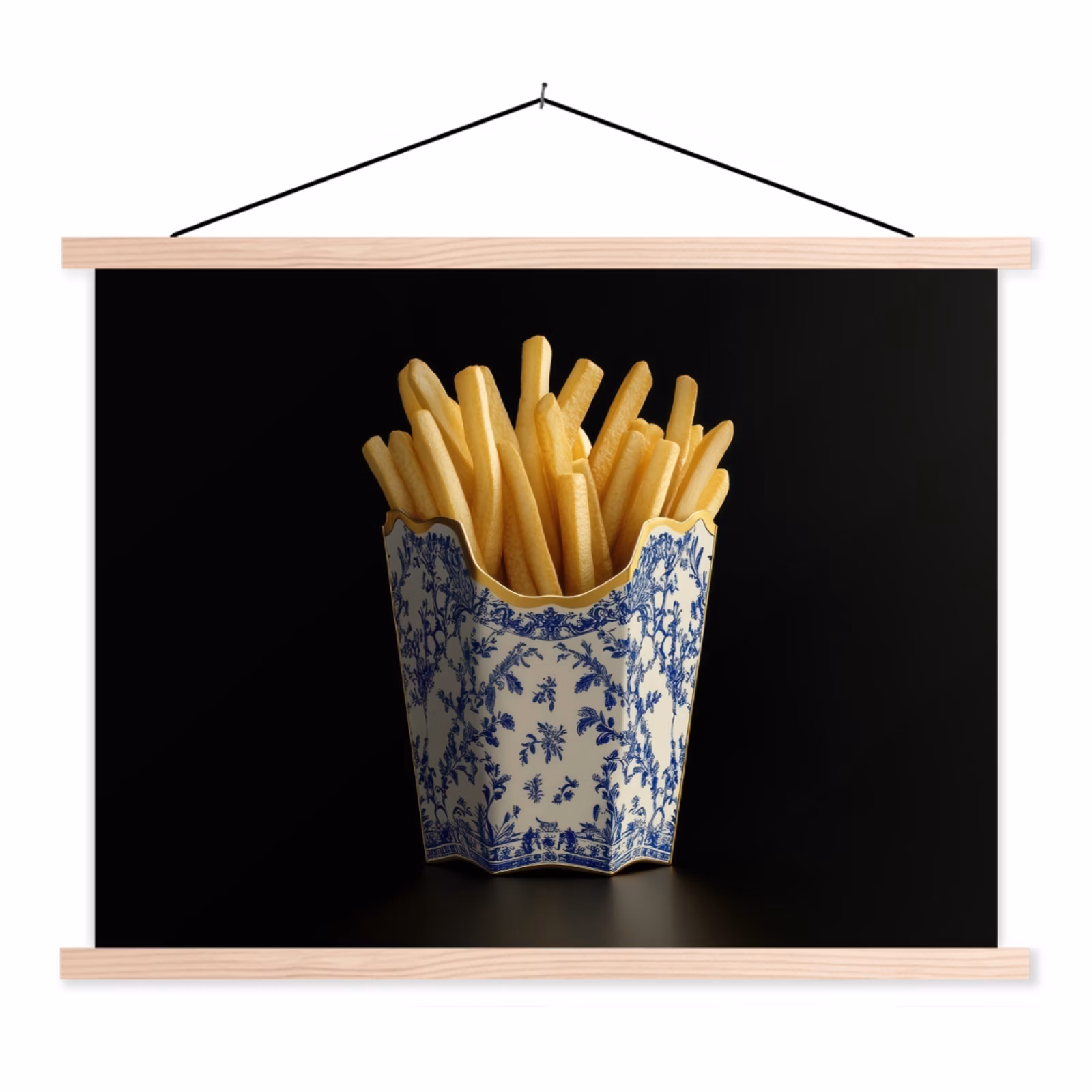 Schoolplaat - Friet - Porselein - Delfts blauw - Eten — 1
