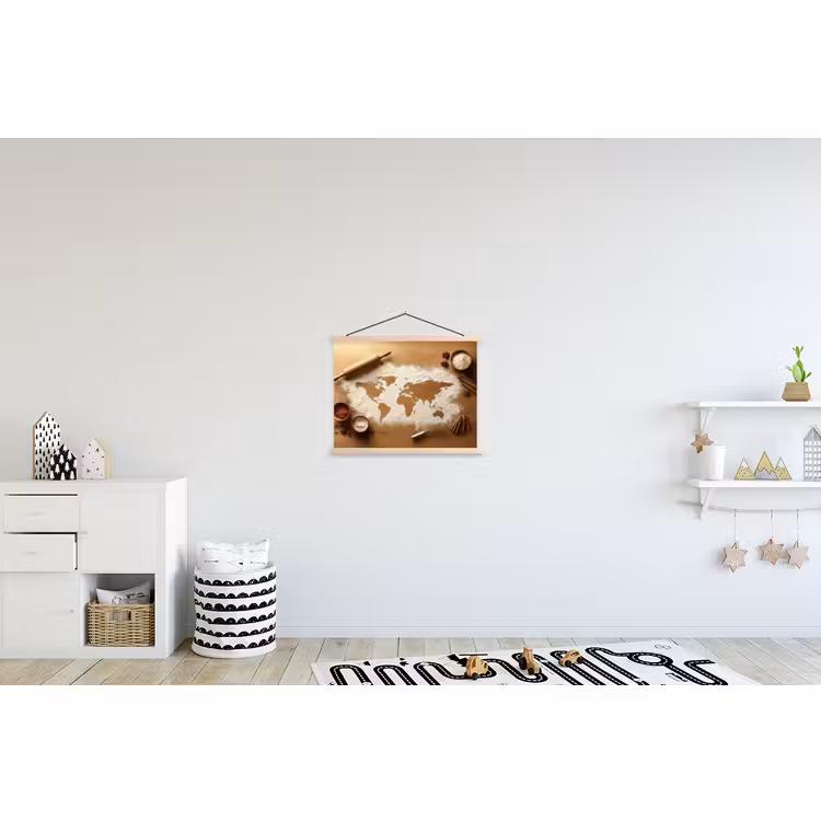 Schoolplaat - Hout - Wereldkaart - Bakken - Keuken — 3