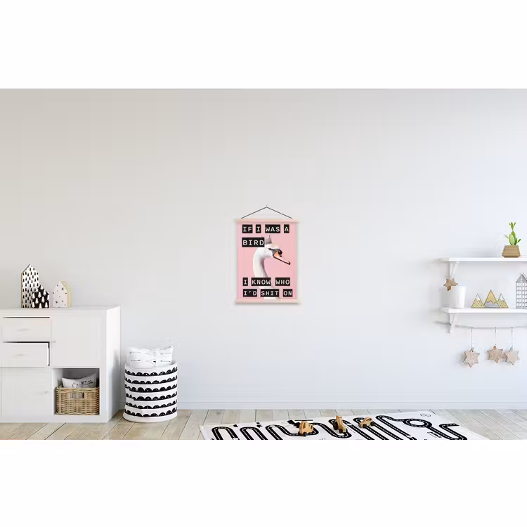 Schoolplaat - Zwaan - Vogel - Decoratie - Roze — 3