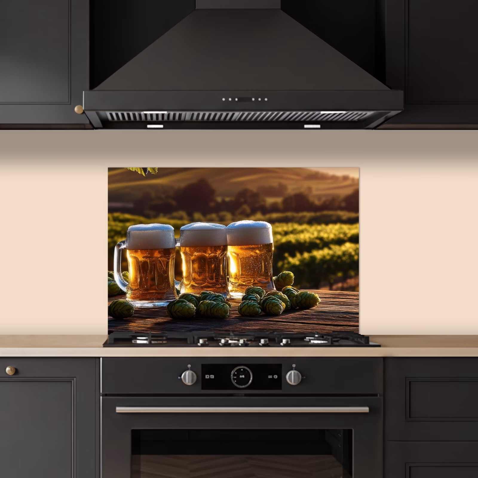 Spatscherm keuken - Bier - Hop - Landschap — 1