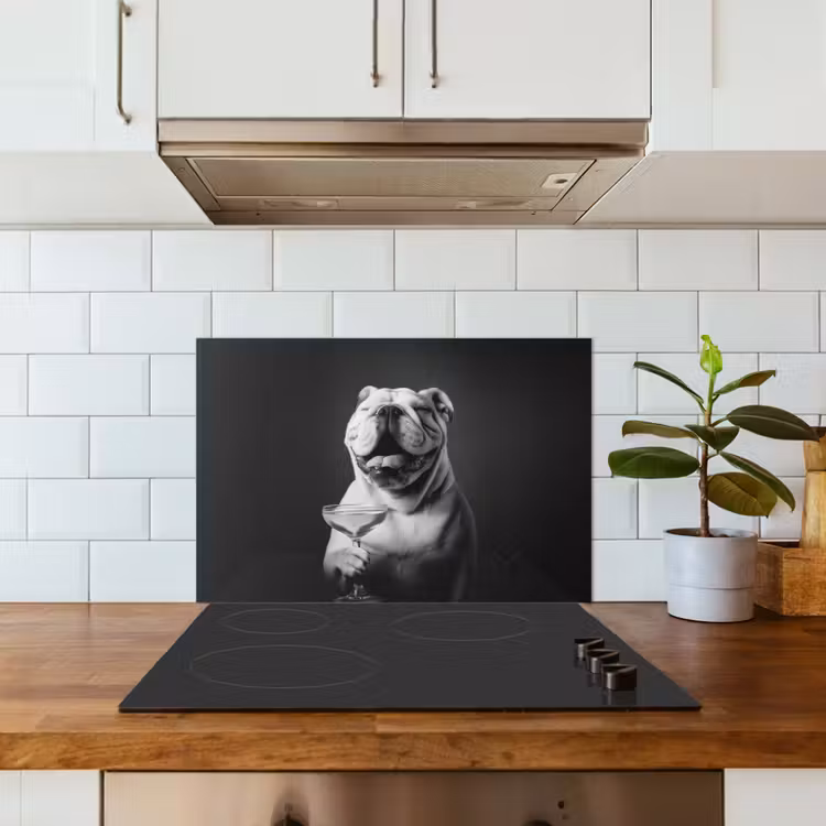 Spatscherm keuken - Buldog - Hond - Glas — 6