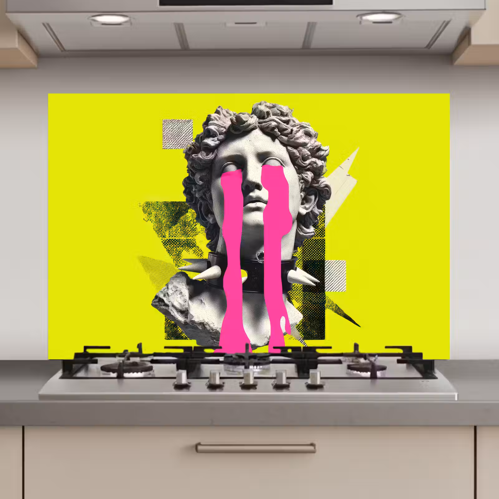 Spatscherm keuken - Buste - Verf - Geel — 1