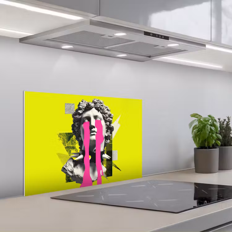 Spatscherm keuken - Buste - Verf - Geel — 5