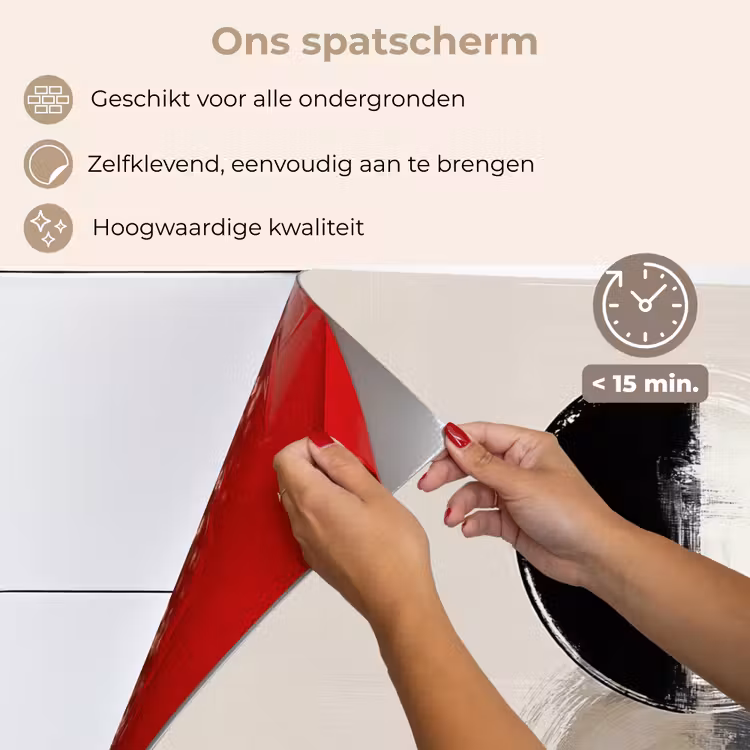Spatscherm keuken - Cirkels - Strepen - Minimalistisch - Zwart — 4