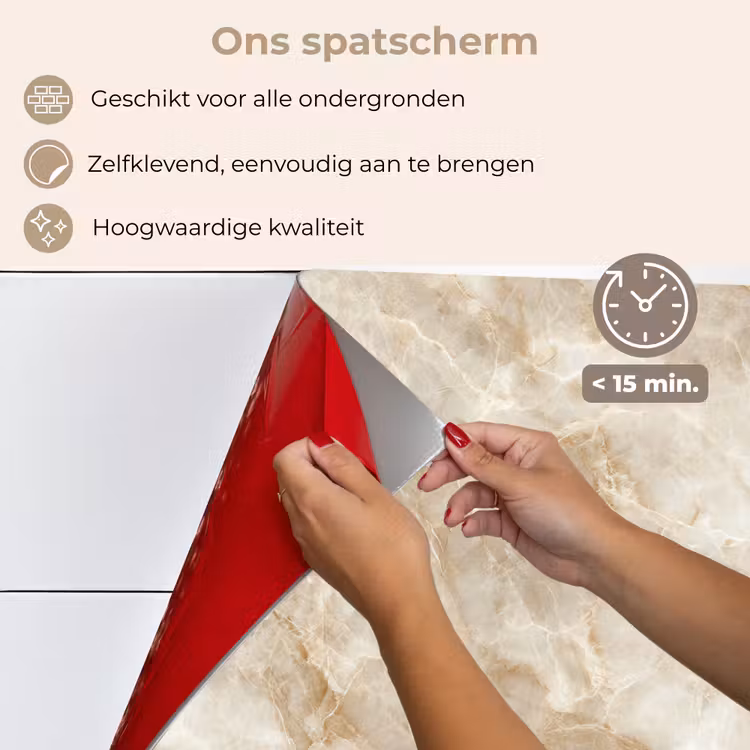 Spatscherm keuken - Lichtbeige - Onyx - Subtiel — 4