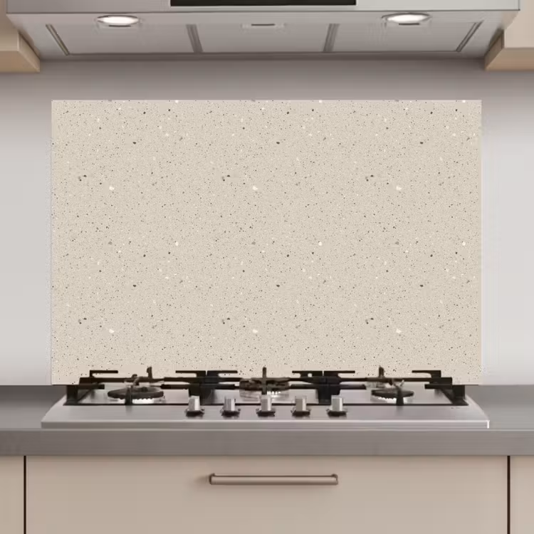 Spatscherm keuken - Lichtbeige - Terrazzo - Grijs — 1