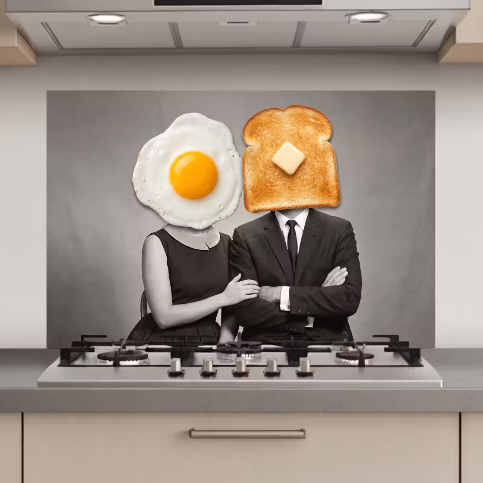Spatscherm keuken - Ontbijt - Koppel - Ei - Brood — 1
