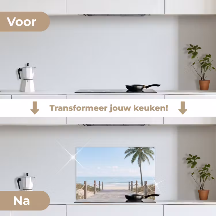 Spatscherm keuken - Palmbomen - Pad - Horizon — 3