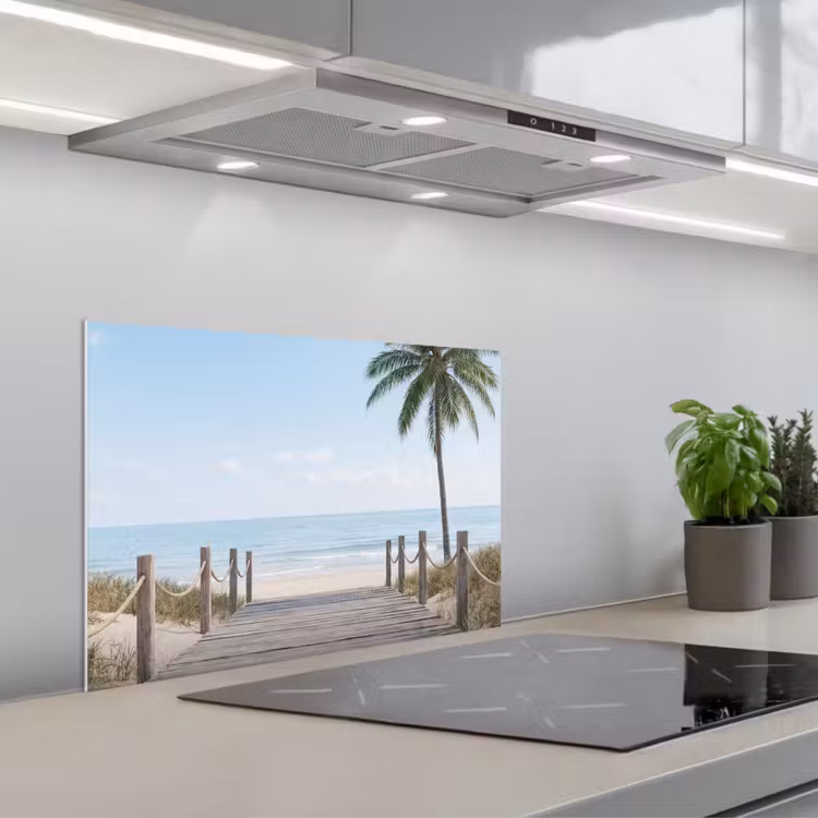 Spatscherm keuken - Palmbomen - Pad - Horizon — 5