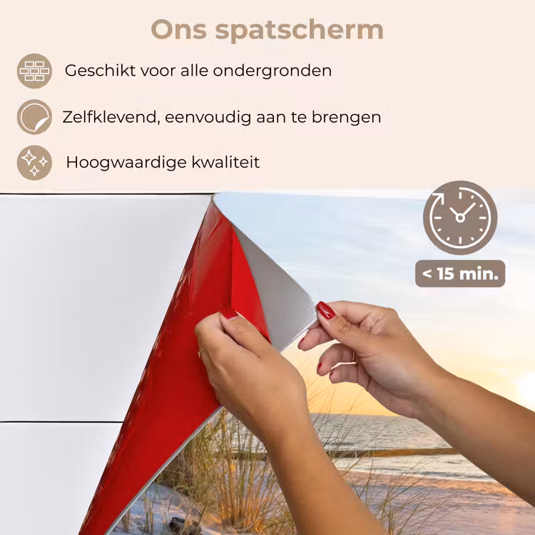 Spatscherm keuken - Strand - Zon - Duin - Gras - Zand - Horizon — 4